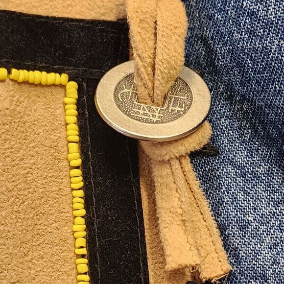 Don’t Mess With Texas Denim Jacket Women L Blue Western Boho Aztec Embroidered - Picture 8 of 15